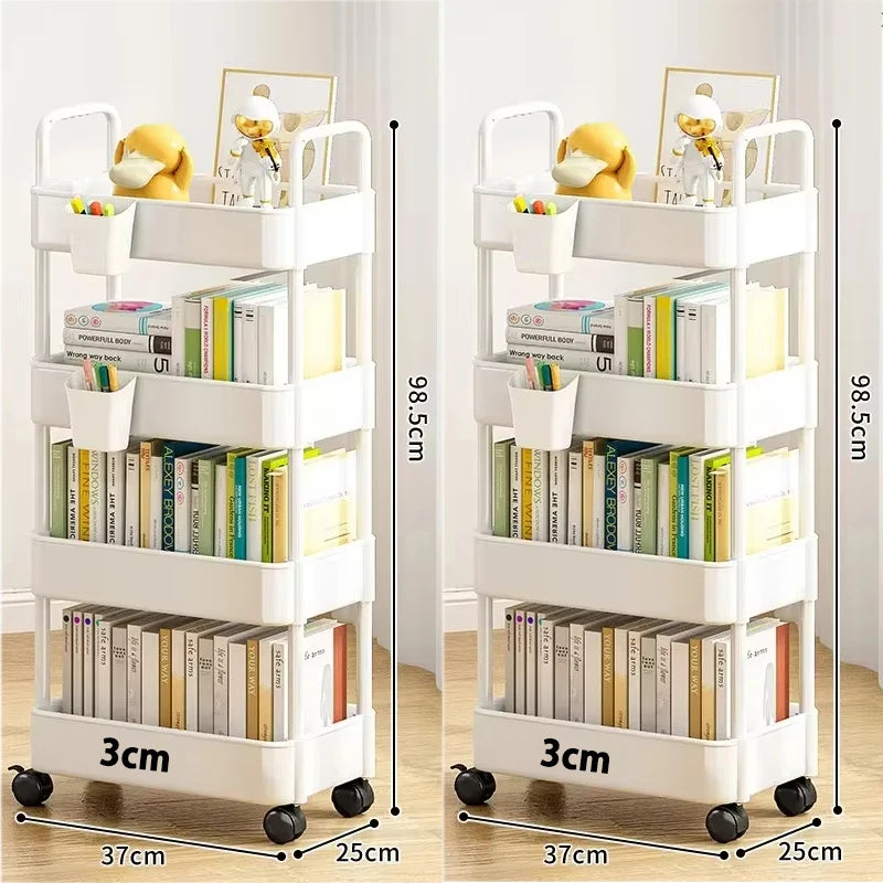 Mobile Storage Rack Trolley Bedroom Multi-Layer Storage Racks Organizer Household Kitchen Multifunctional Cart With Wheels Shelf