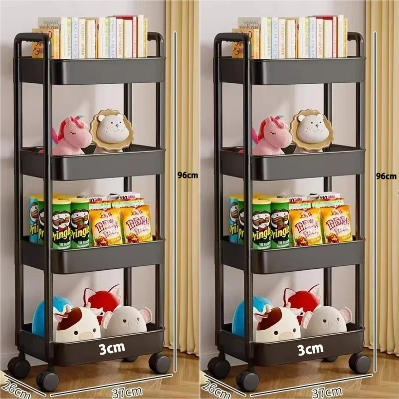 Mobile Storage Rack Trolley Bedroom Multi-Layer Storage Racks Organizer Household Kitchen Multifunctional Cart With Wheels Shelf