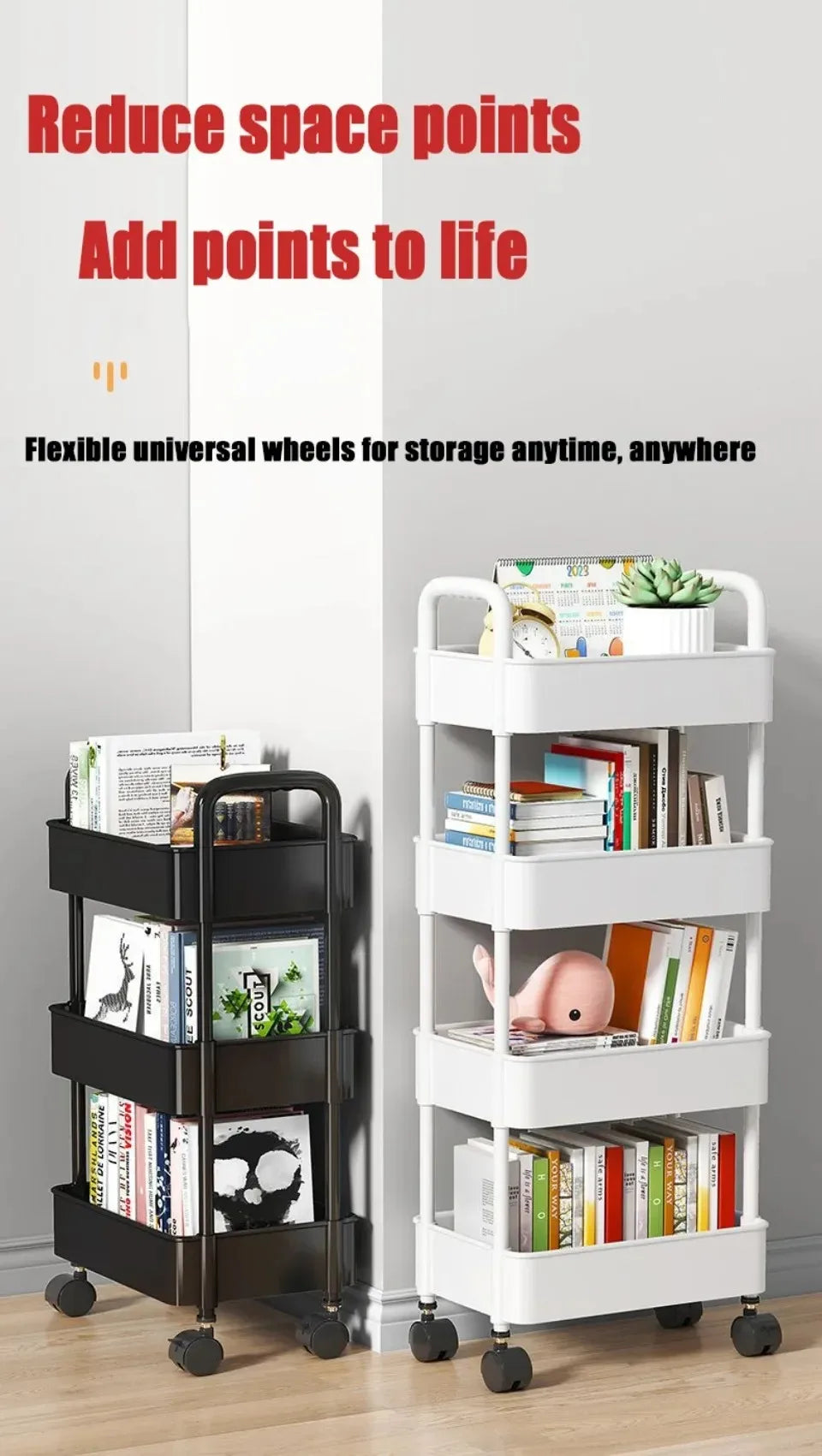Mobile Storage Rack Trolley Bedroom Multi-Layer Storage Racks Organizer Household Kitchen Multifunctional Cart With Wheels Shelf