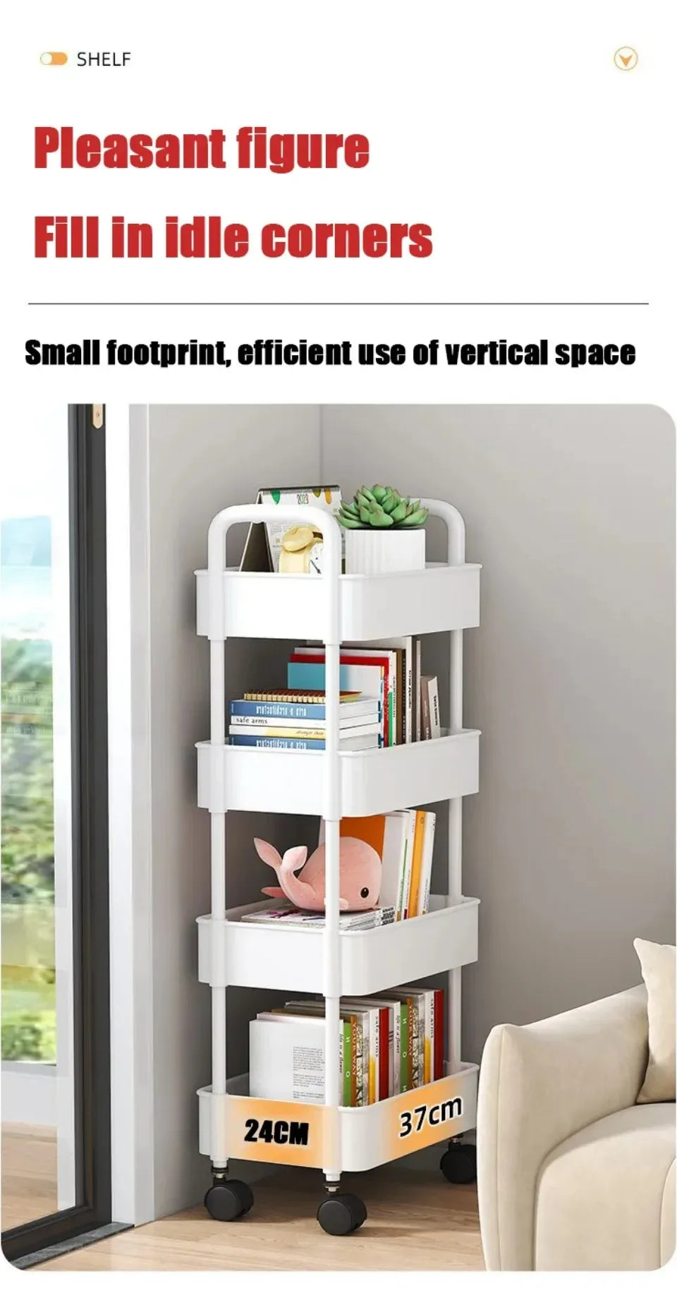 Mobile Storage Rack Trolley Bedroom Multi-Layer Storage Racks Organizer Household Kitchen Multifunctional Cart With Wheels Shelf