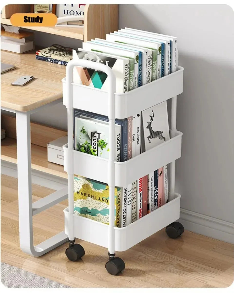 Mobile Storage Rack Trolley Bedroom Multi-Layer Storage Racks Organizer Household Kitchen Multifunctional Cart With Wheels Shelf