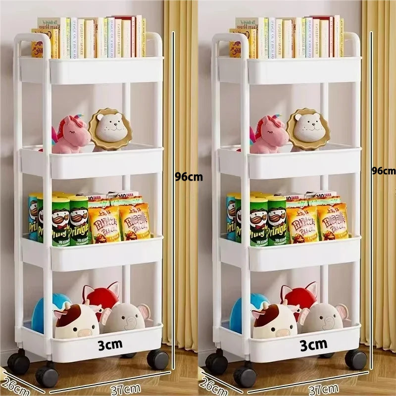 Mobile Storage Rack Trolley Bedroom Multi-Layer Storage Racks Organizer Household Kitchen Multifunctional Cart With Wheels Shelf