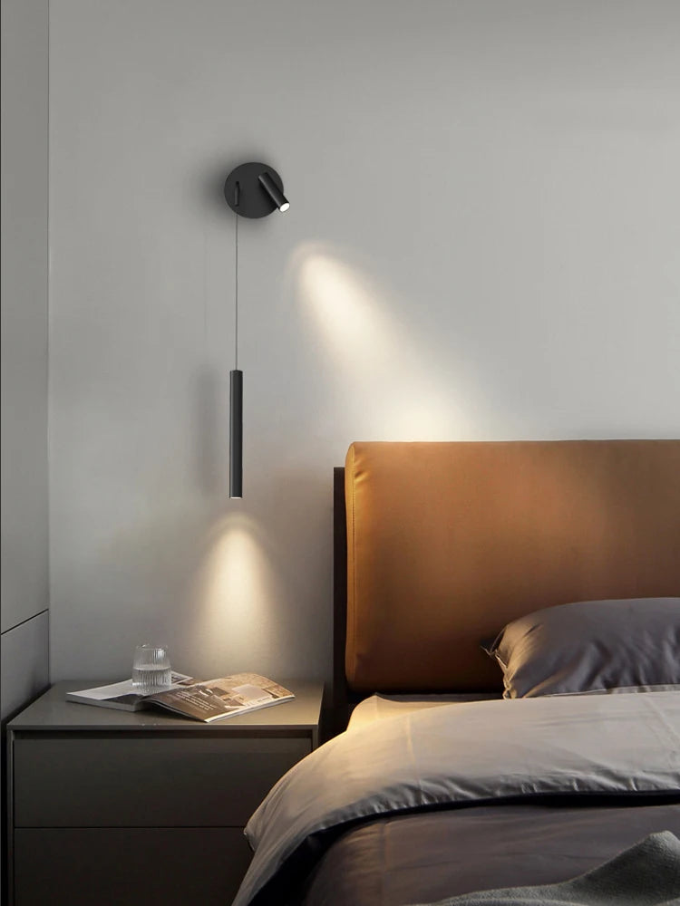 LED Wall Lamp Nordic Double Head Adjustable Wall Lights Creative Bedroom Bedside Reading Lamps Indoor black Home Decor Sconces