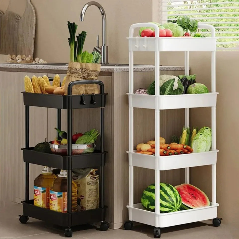 Mobile Storage Rack Trolley Bedroom Multi-Layer Storage Racks Organizer Household Kitchen Multifunctional Cart With Wheels Shelf
