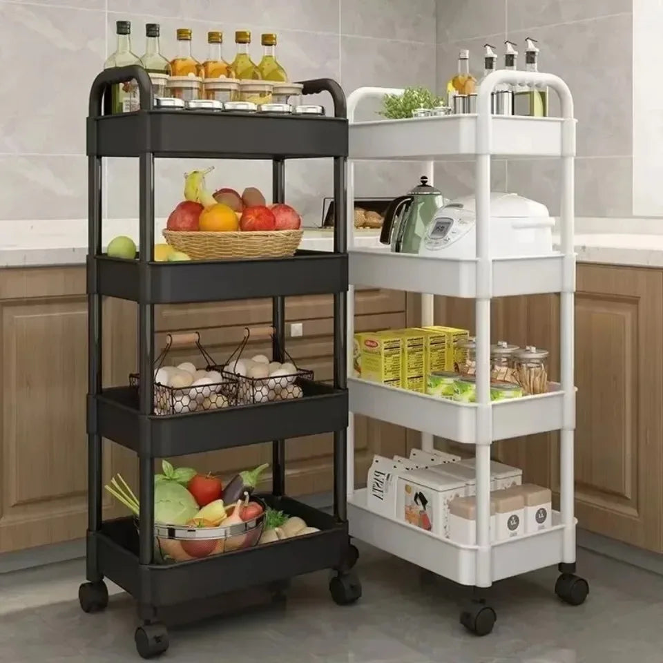 Mobile Storage Rack Trolley Bedroom Multi-Layer Storage Racks Organizer Household Kitchen Multifunctional Cart With Wheels Shelf
