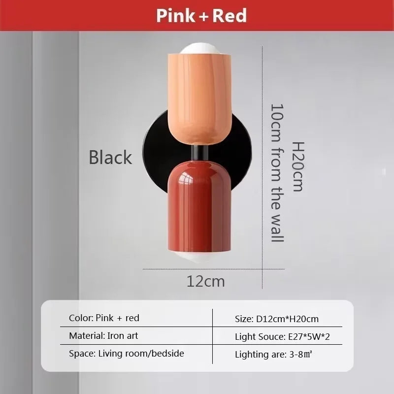 Nordic LED Wall Lamps Modern Minimalist Cream Double Head Lights For Living Room Bedroom Bedside Study Indoor Decoration Fixture