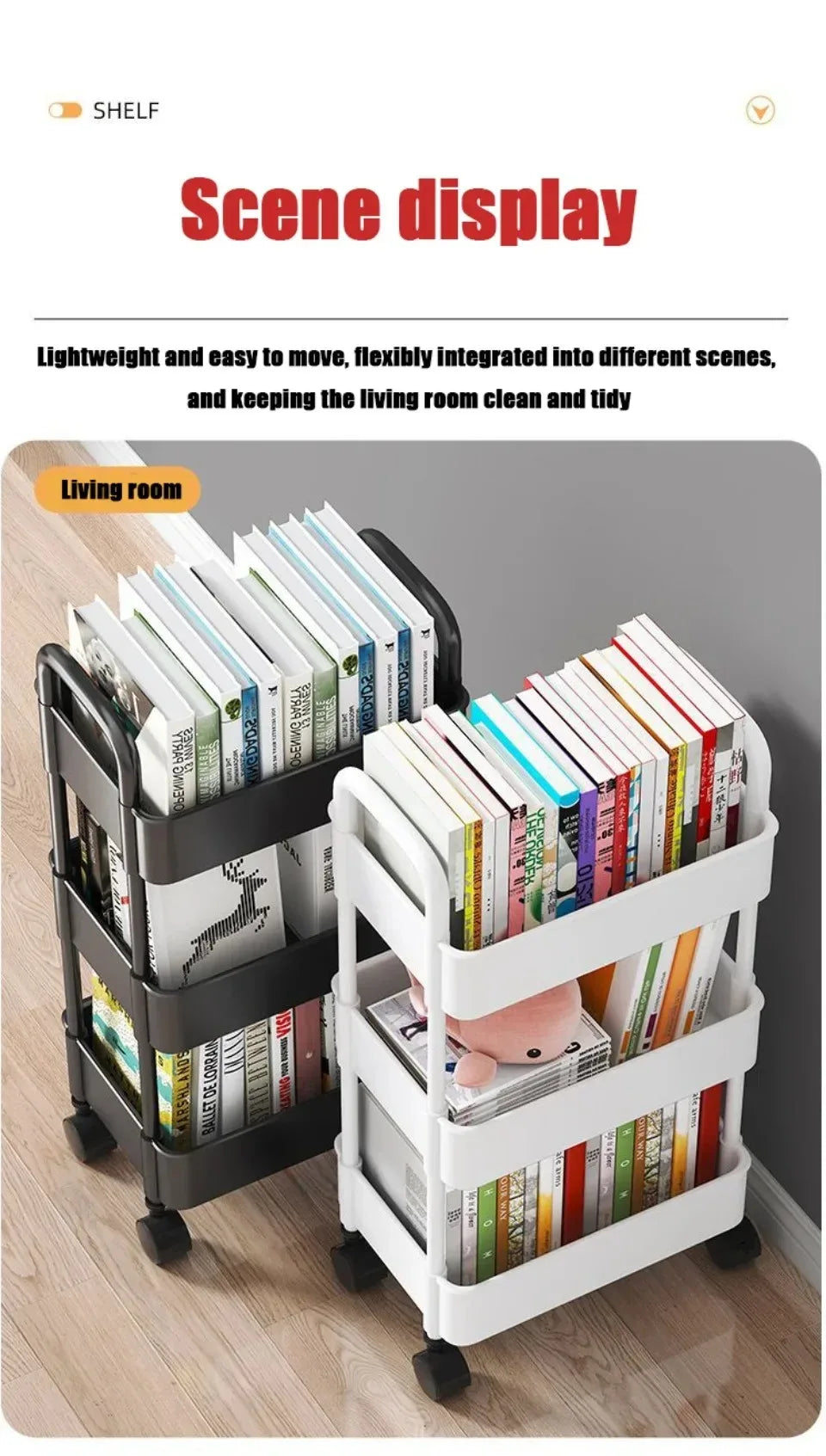 Mobile Storage Rack Trolley Bedroom Multi-Layer Storage Racks Organizer Household Kitchen Multifunctional Cart With Wheels Shelf