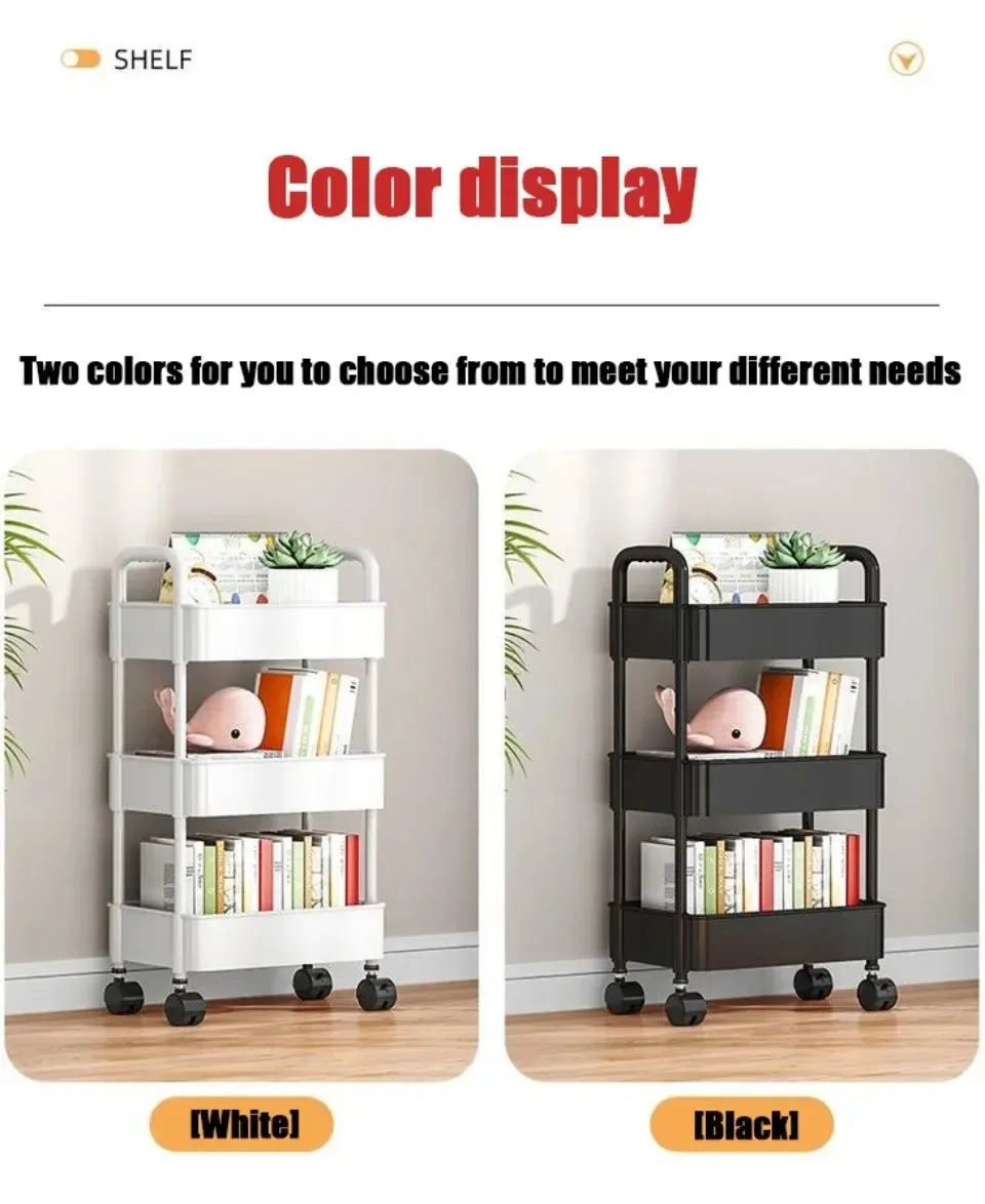 Mobile Storage Rack Trolley Bedroom Multi-Layer Storage Racks Organizer Household Kitchen Multifunctional Cart With Wheels Shelf