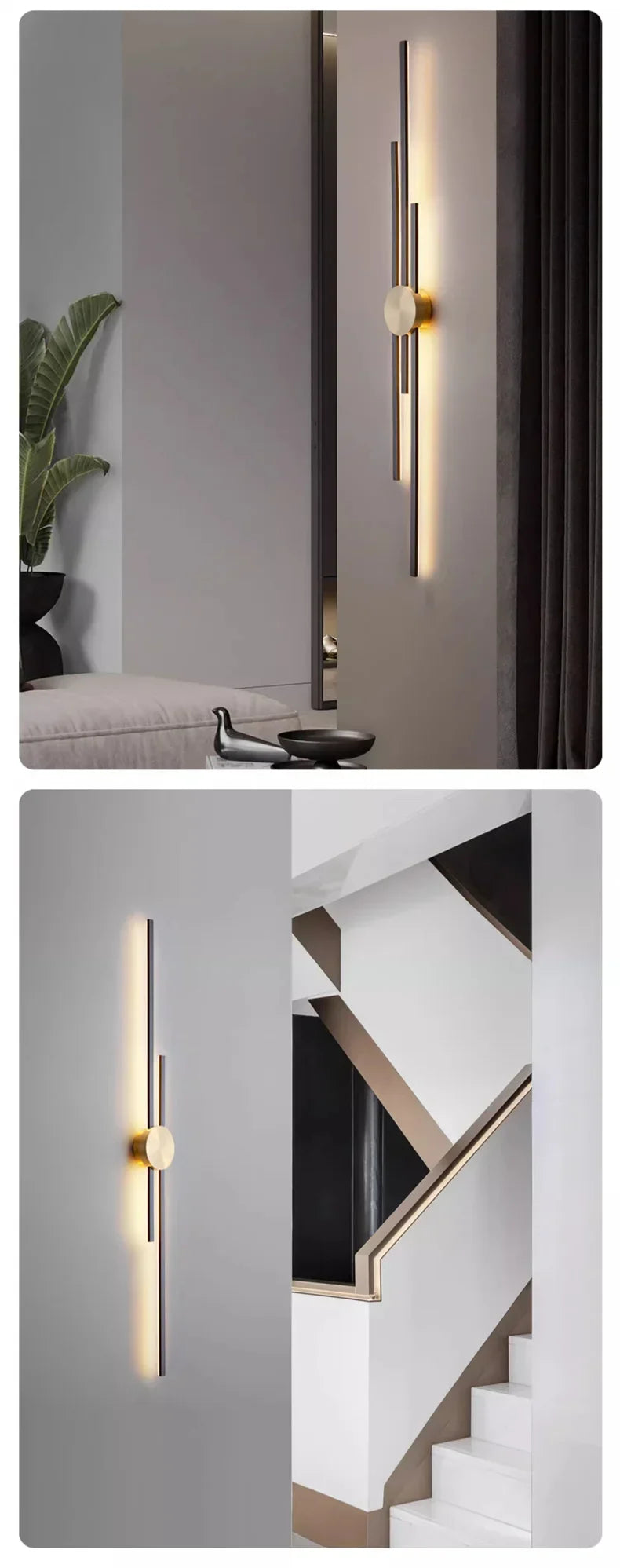 LED Modern Long Wall Lamp Living Room Dining Room Loft Wall Mounted Sconce Decoration Bedroom Bedside Light Staircase Fixture