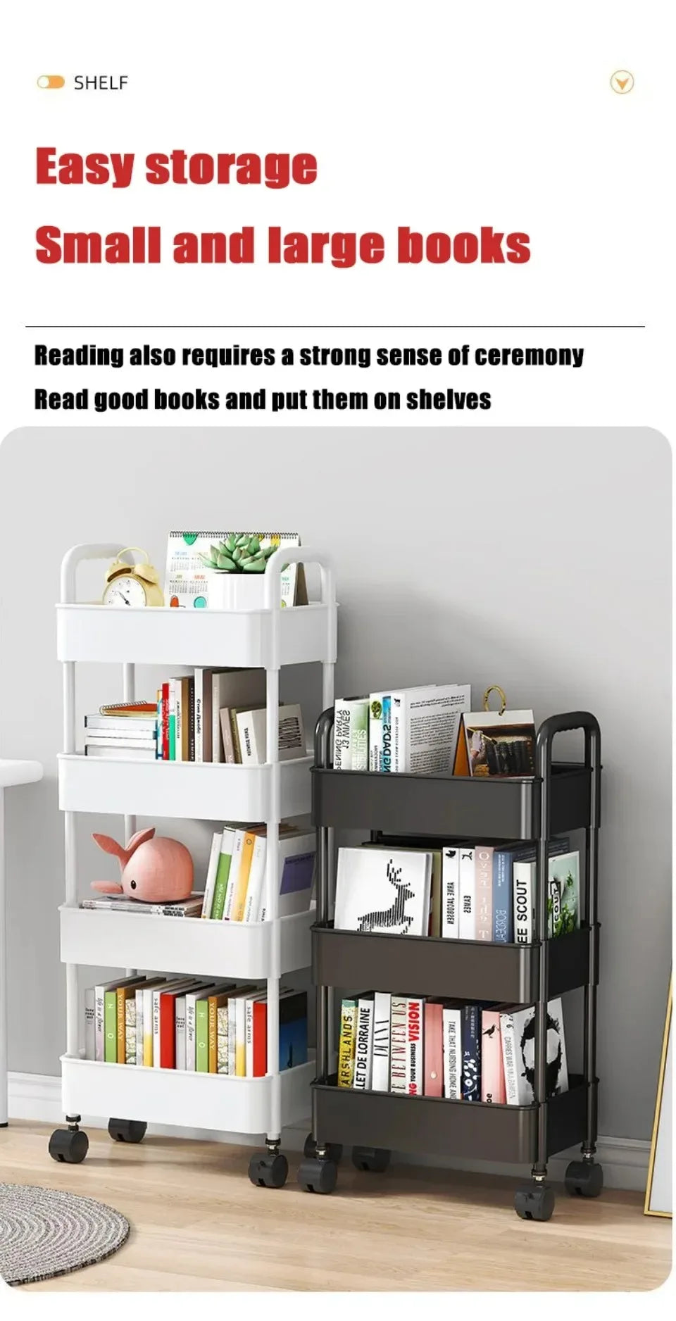 Mobile Storage Rack Trolley Bedroom Multi-Layer Storage Racks Organizer Household Kitchen Multifunctional Cart With Wheels Shelf