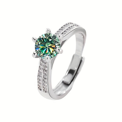 Original Tancise 925 Pure Silvery Ring with Moissanite Diamond and Certificate, Exquisite Jewelry for Women's Engagement Ring