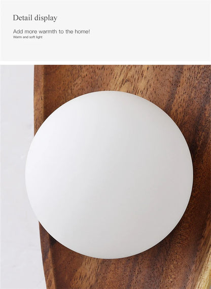 Modern Wooden Wall Lamp Glass Lampshade for Living Room Solid Wood Home Decor Bedside Wall Light Sconce Staircase Light Fixtures
