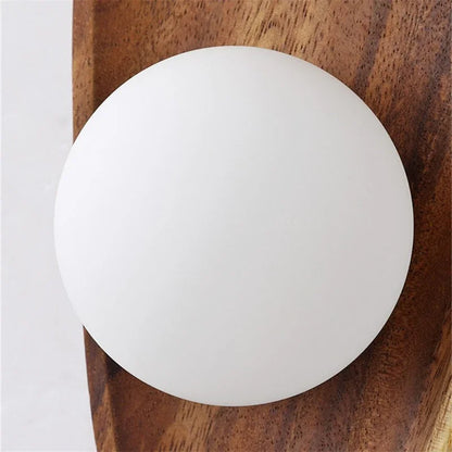 Modern Wooden Wall Lamp Glass Lampshade for Living Room Solid Wood Home Decor Bedside Wall Light Sconce Staircase Light Fixtures