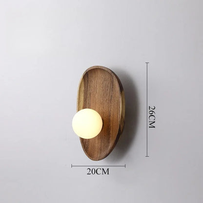 Modern Wooden Wall Lamp Glass Lampshade for Living Room Solid Wood Home Decor Bedside Wall Light Sconce Staircase Light Fixtures