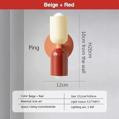 Nordic LED Wall Lamps Modern Minimalist Cream Double Head Lights For Living Room Bedroom Bedside Study Indoor Decoration Fixture