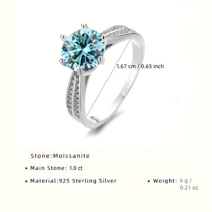 Original Tancise 925 Pure Silvery Ring with Moissanite Diamond and Certificate, Exquisite Jewelry for Women's Engagement Ring